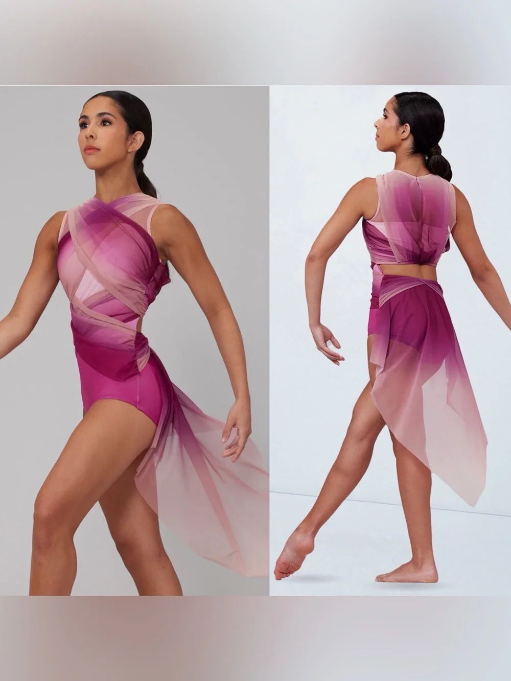 Weissman elite solo dance lyrical costume pink ombre Night Changes 14892 LA adul